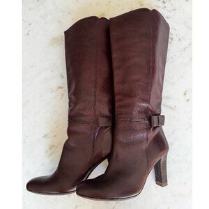 Ted Baker Knee High Brown Heeled Boots Size 37, US 6